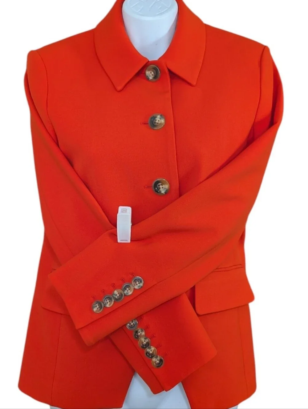 Veronica Beard Aire Dickey Blazer in a vibrant tomato red color ....Size 2 - Picture 7 of 10